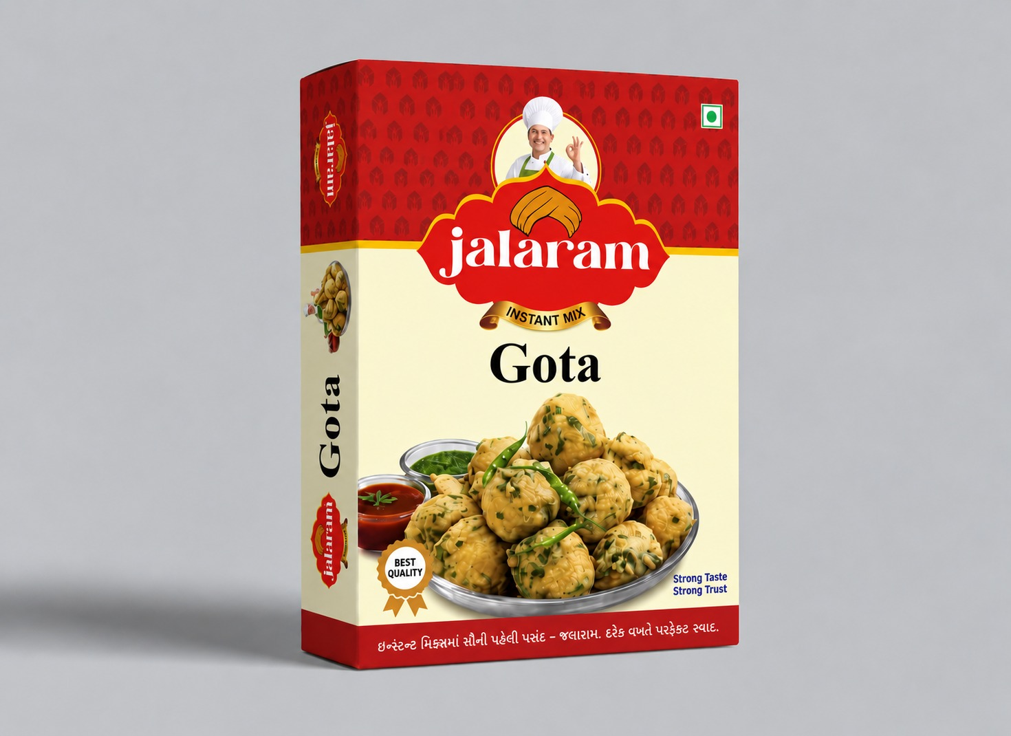 Jalaram — Gota Instant Mix — Food & Snack, Box Design
