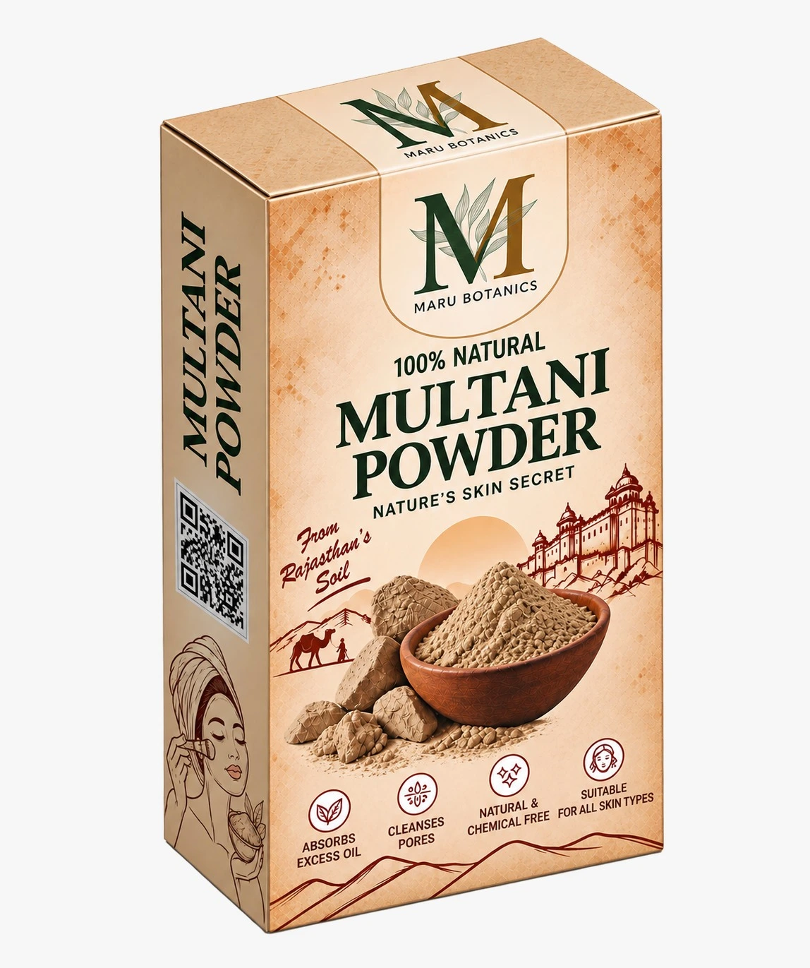 Maru Botanics — Multani Powder Box — Ayurvedic & Herbal, Box Design