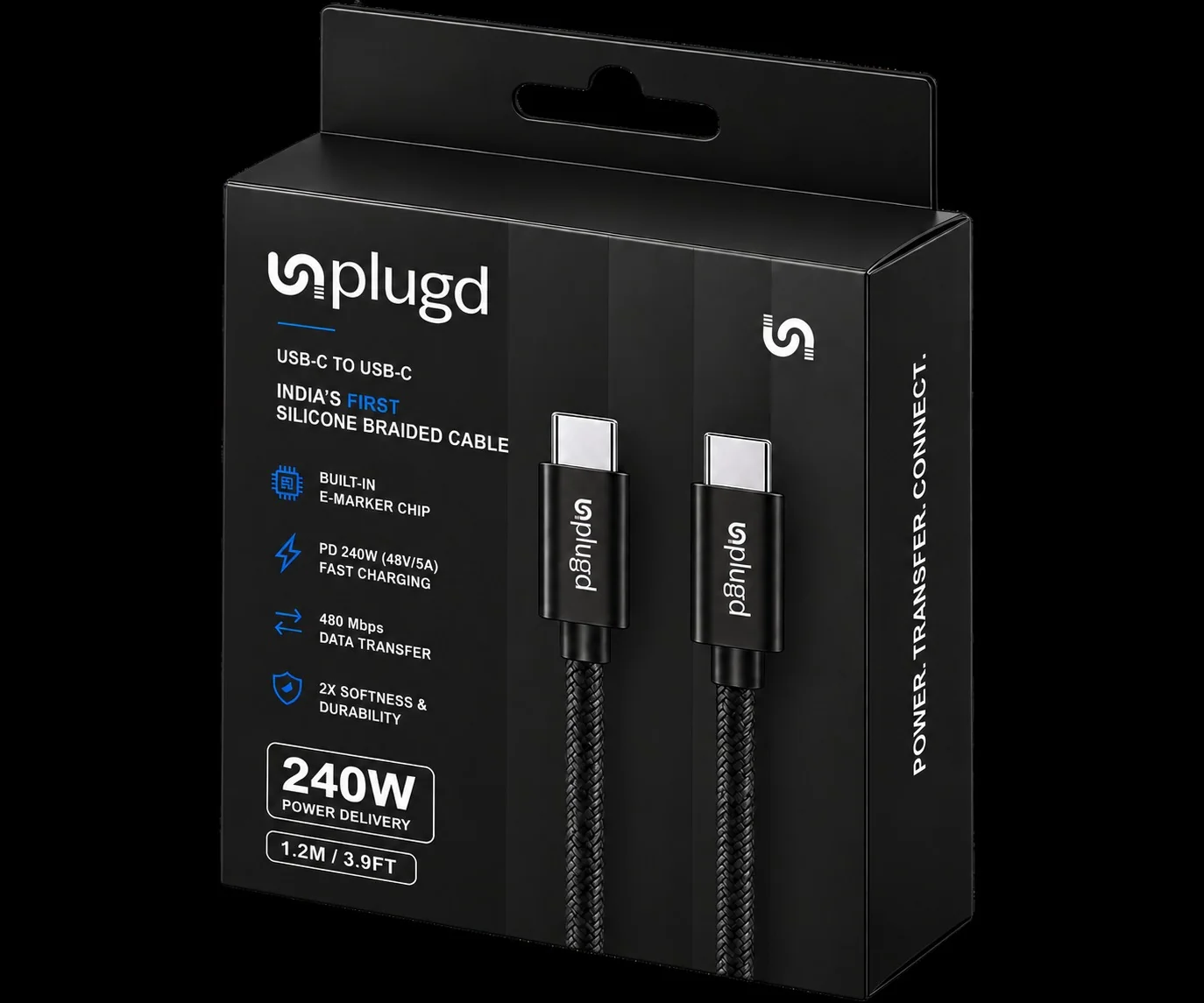 Unplugd — USB-C Silicone Braided Cable Box — Electronics, Box Design
